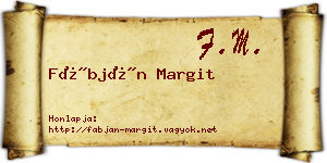 Fábján Margit névjegykártya