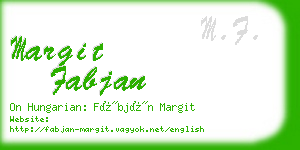 margit fabjan business card